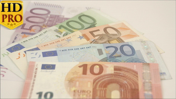Five Euro Bills on the Table