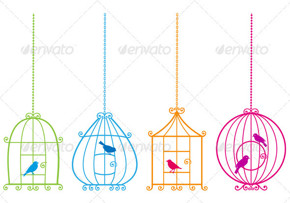 Birdcages With Birds
