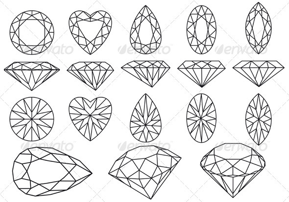 Vector Diamond Set - Man-made Objects Objects