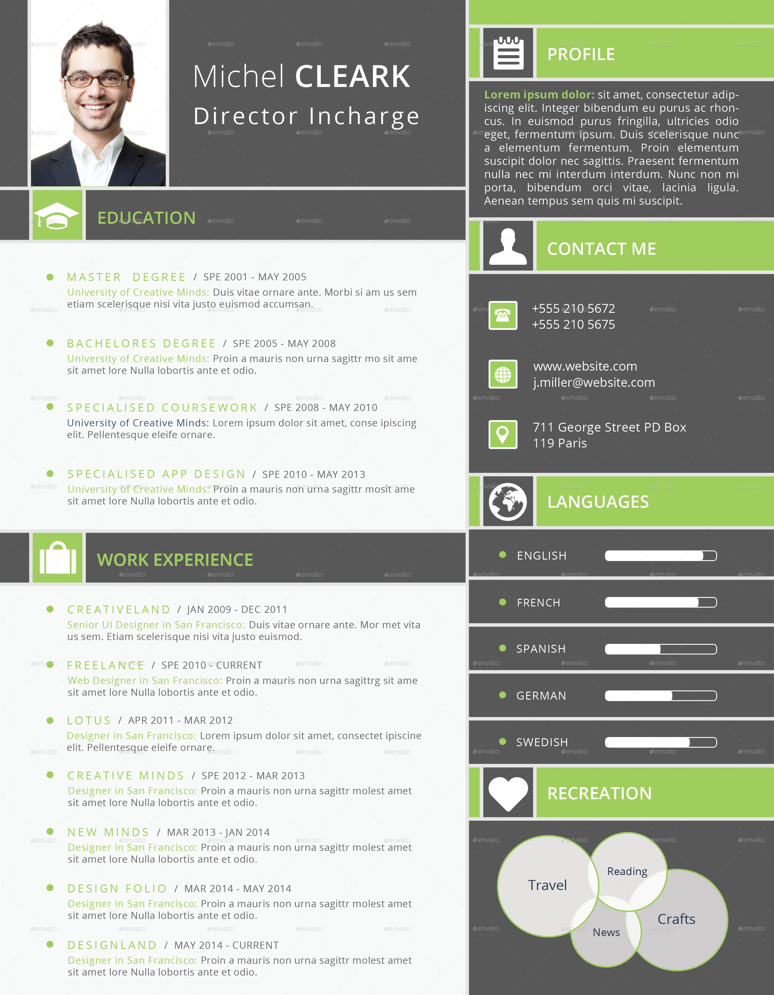 corporate resume  cv by themexriver