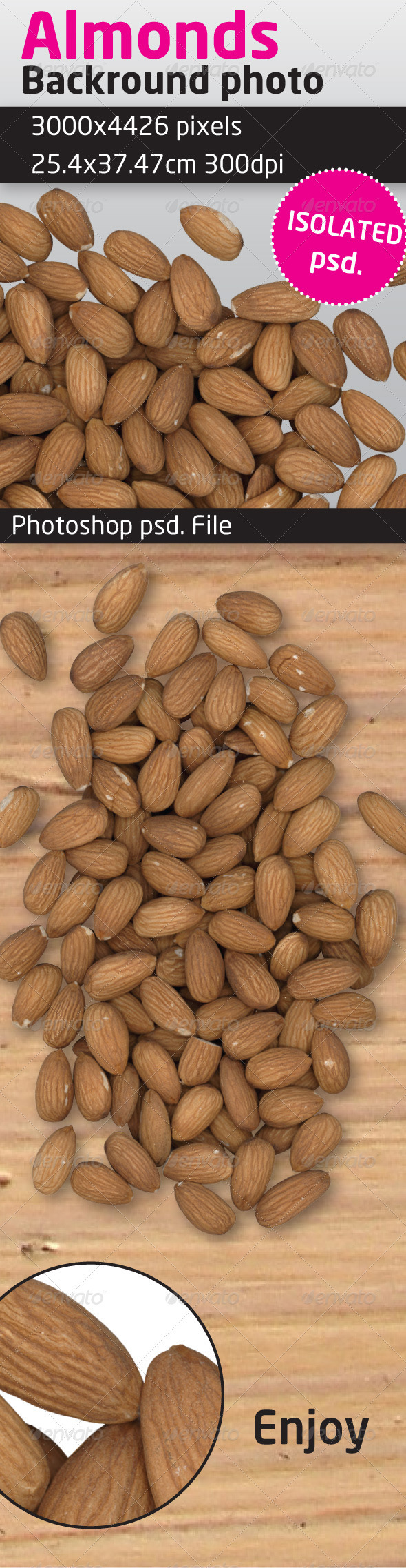 Almonds Isolated Backround - Food & Drink Isolated Objects