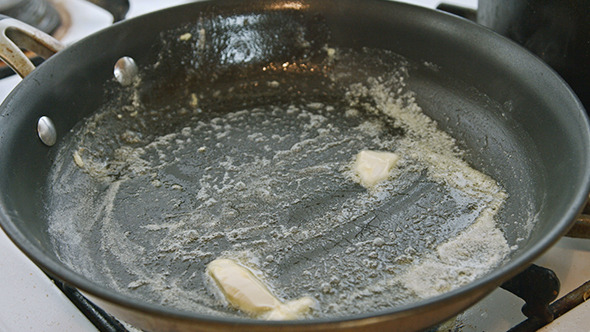 Melting Butter in Frying Pan