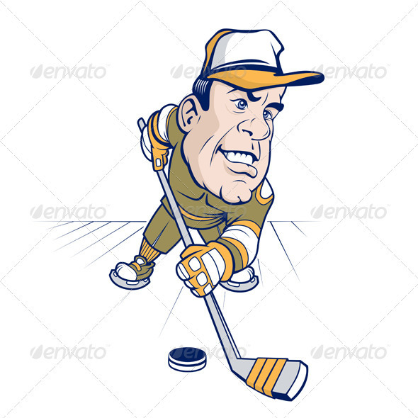 Hockey Cartoon Character 