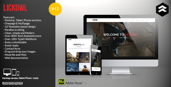 Lickowl Muse Templates - ThemeForest 8135399