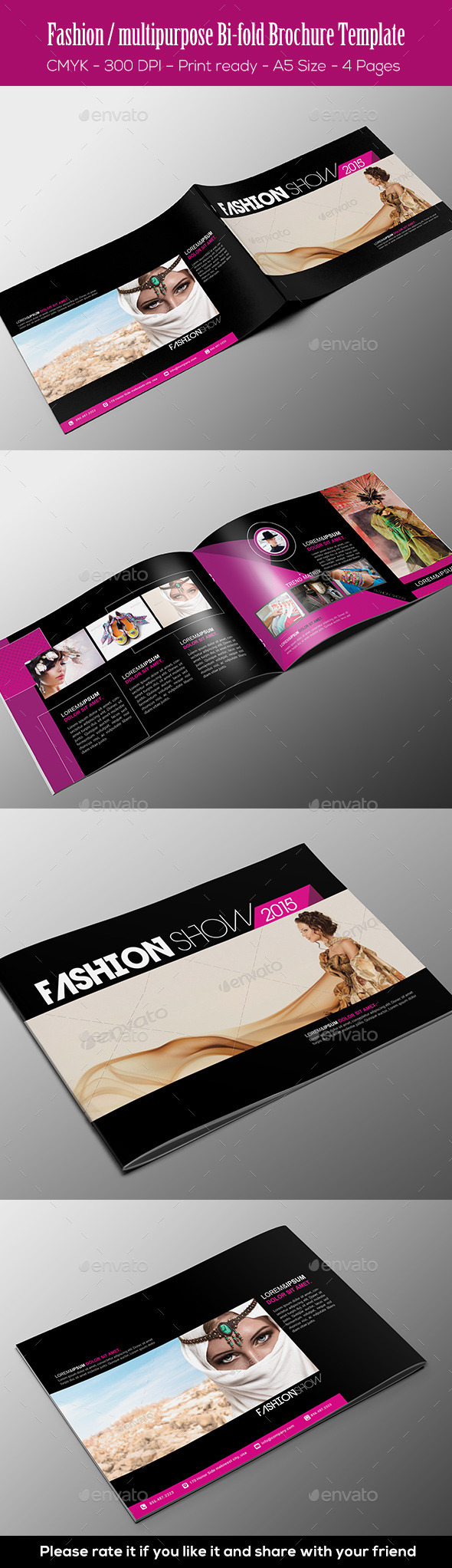 Fashion / Multipurpose Bi-fold Brochure Template - Brochures Print Templates