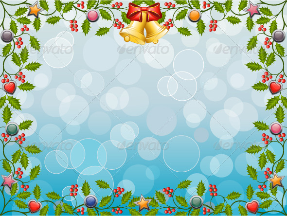 Christmas Frame with Holly - Christmas Seasons/Holidays