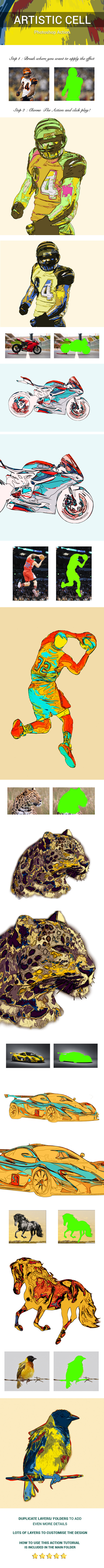 Artistic Cell Photoshop Action - Photo Effects Actions