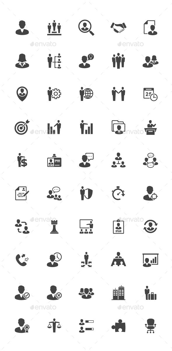 50 Management and Human Resource Icon - Business Icons