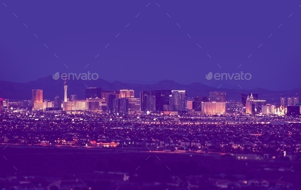 Las Vegas Cityscape at Night - Stock Photo - Images