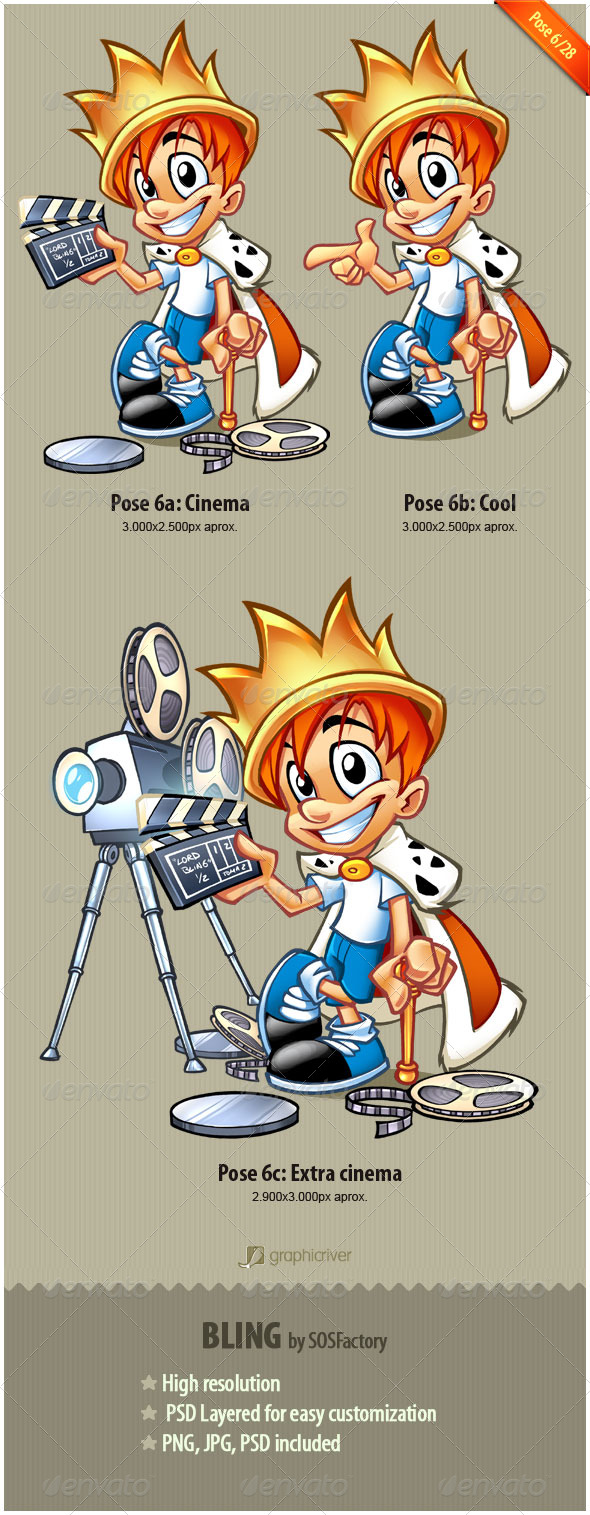 Bling Series 6/28: Cinema - Characters Illustrations