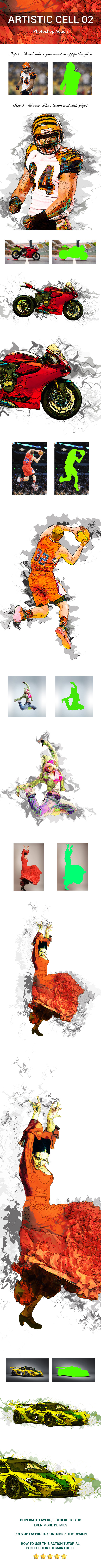 Artistic Cell 2 Photoshop Action - Photo Effects Actions
