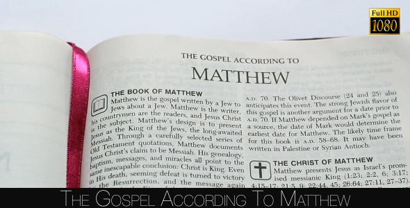 The Gospel According To Matthew, Stock Footage | VideoHive