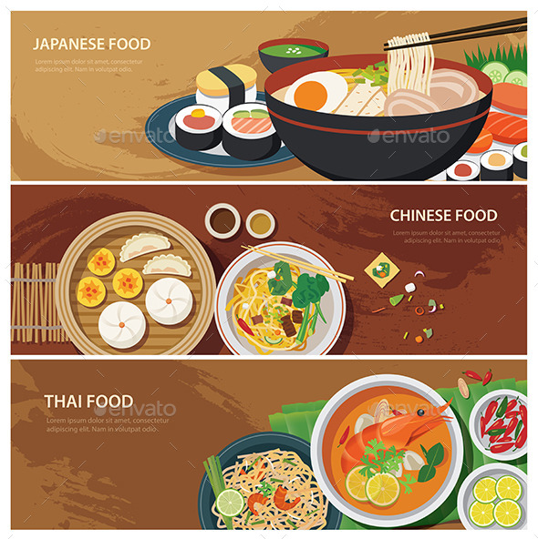 Asia Street Food Web Banner by kaisorn GraphicRiver