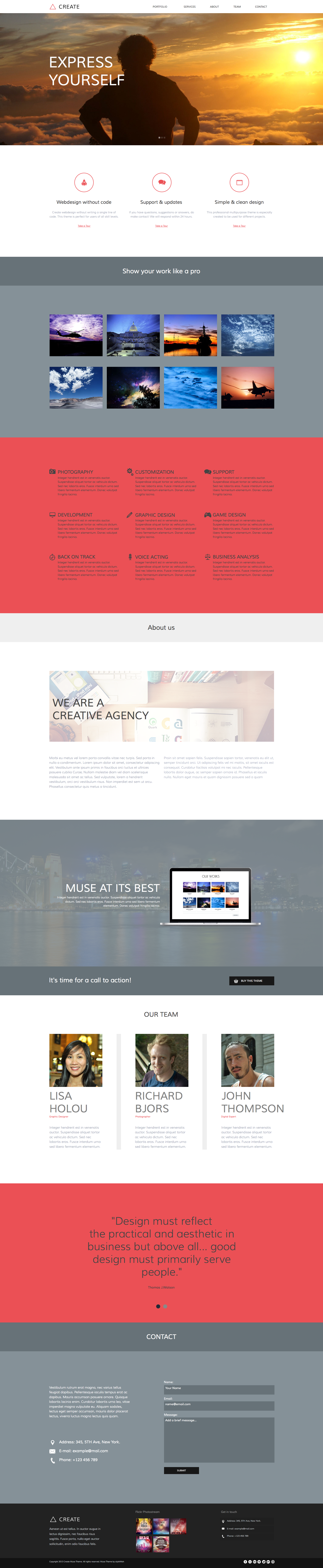 Create One Page Muse Template Free Download Download Create One 