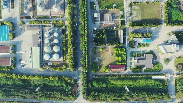 Aerial view oil refinery alt