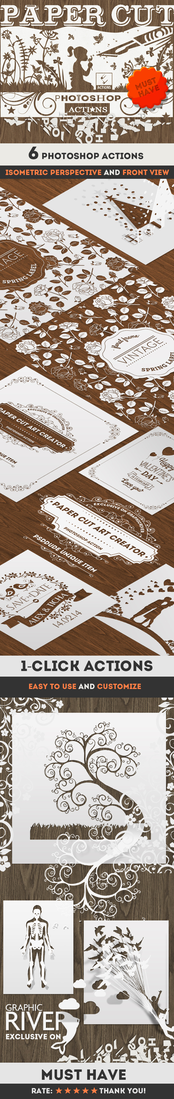 Paper Cut Art Photoshop Actions - Utilities Actions