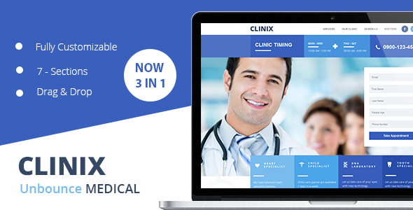 CLINIX Medical Unbounce - ThemeForest 10955210