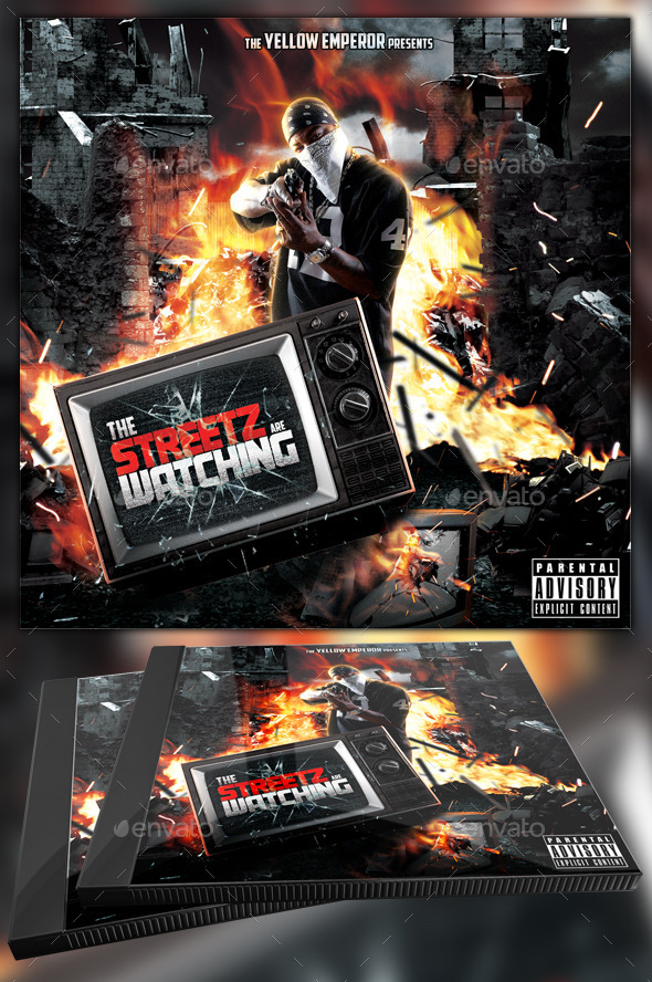 Streetz are Watching Mixtape/CD Template - CD & DVD Artwork Print Templates