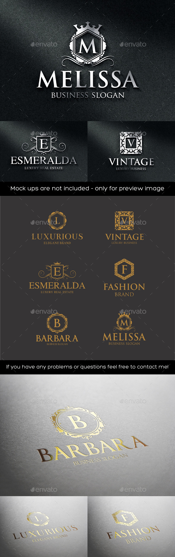 Luxurious Elegant Vintage Boutique Logos - Badges & Stickers Web Elements