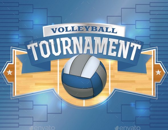  Volleyball Tournament Design Poster by enterlinedesign 