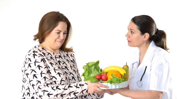 Doctor Recommending Diet to a Fat Woman alt