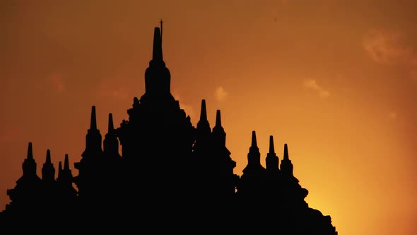 Timelapse Siluet Prambanan Temple, Timelapse Temple at Sunrise
