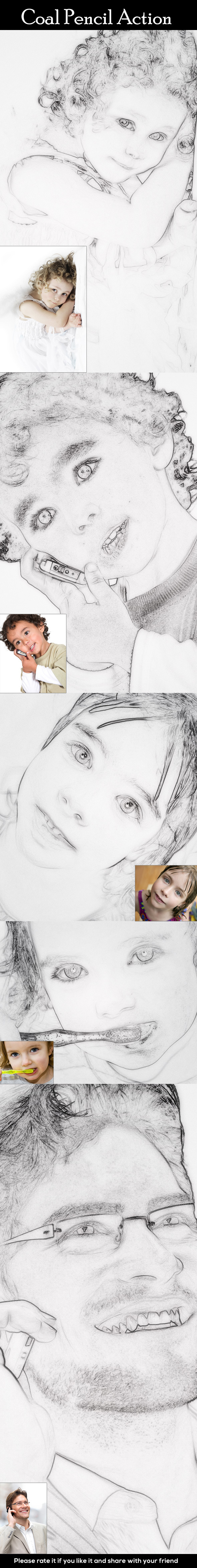 Coal Pencil Action - Photo Effects Actions
