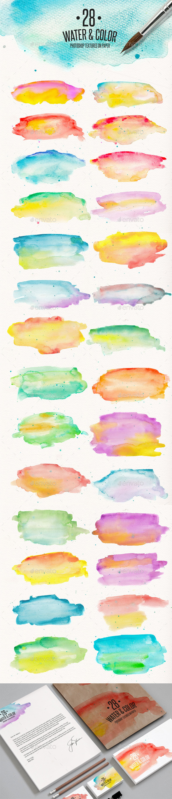 28 Watercolor Textures on Paper - Paper Textures