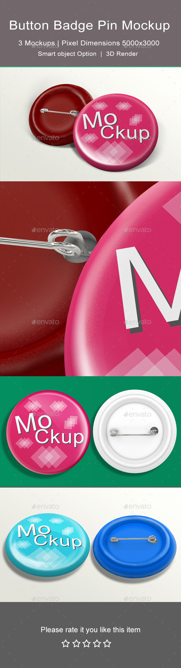 Button Badge Pin Mock-up - Miscellaneous Product Mock-Ups