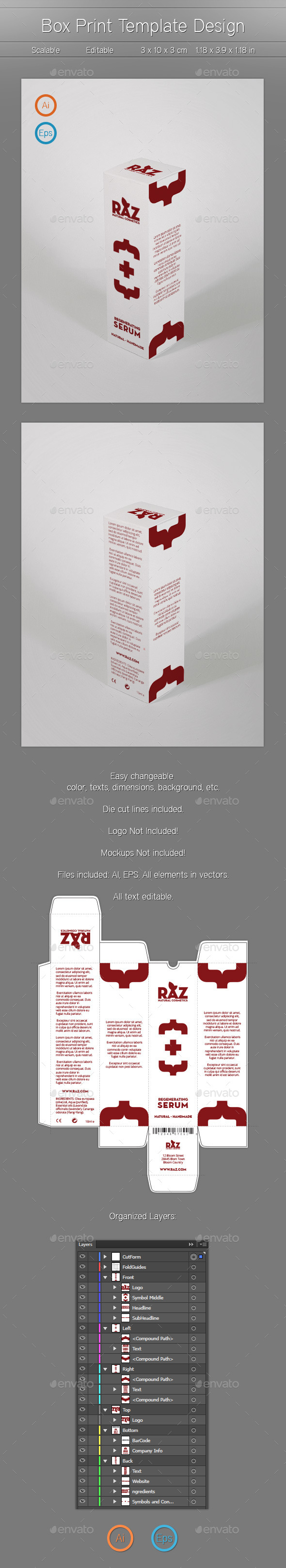 Box Template Design - Packaging Print Templates