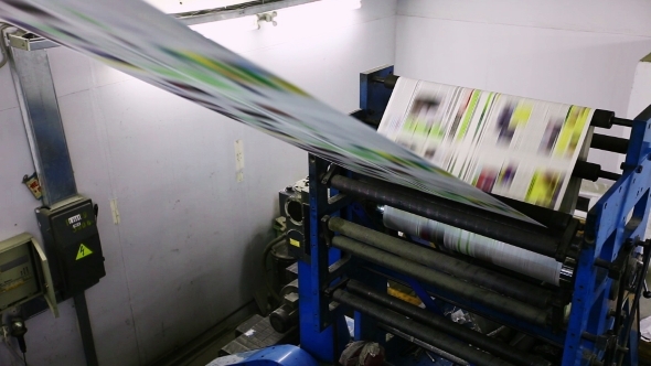 Print Press Typoghraphy Machine In Work