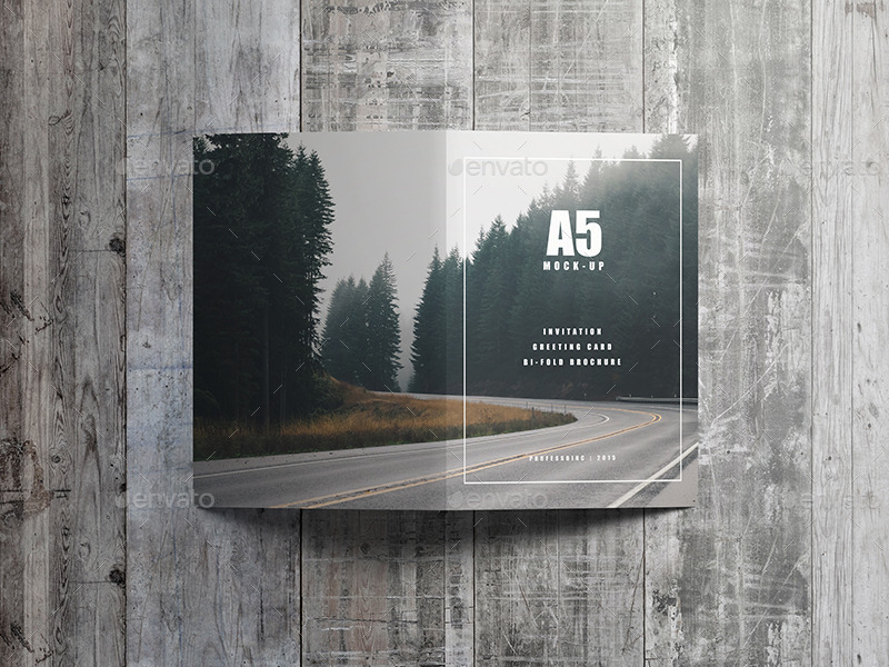 Download A5 Greeting Card / Bi-Fold Brochure Mock-Up by ...