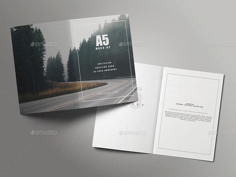 Download A5 Greeting Card Bi Fold Brochure Mock Up By Professorinc Graphicriver
