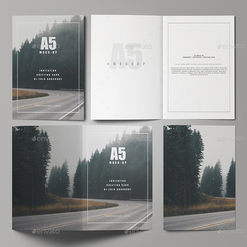 Download A5 Greeting Card / Bi-Fold Brochure Mock-Up by ...