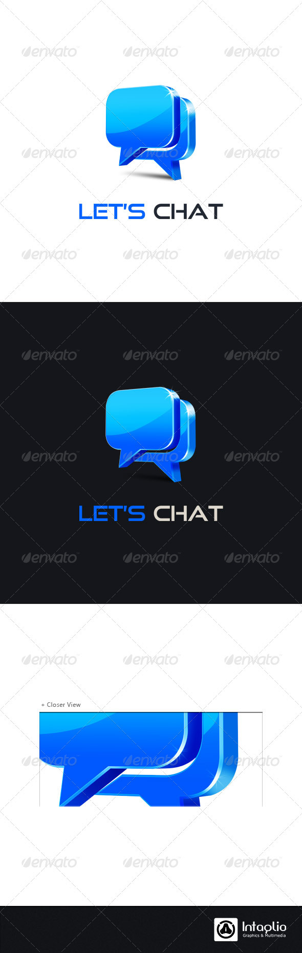 Social Media Logo - Let's Chat - 3d Abstract