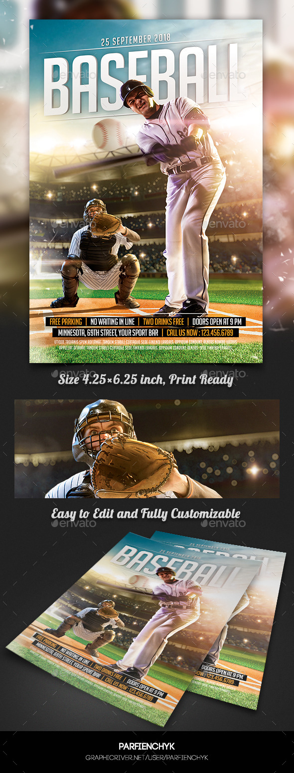 Baseball Game Flyer Template - Sports Events