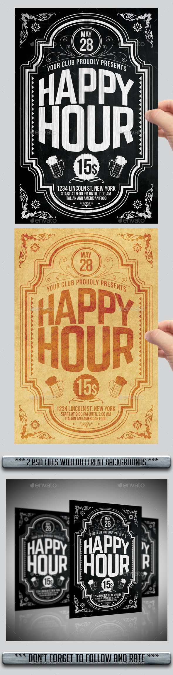 Happy Hour Flyer by MatteoGianfreda | GraphicRiver