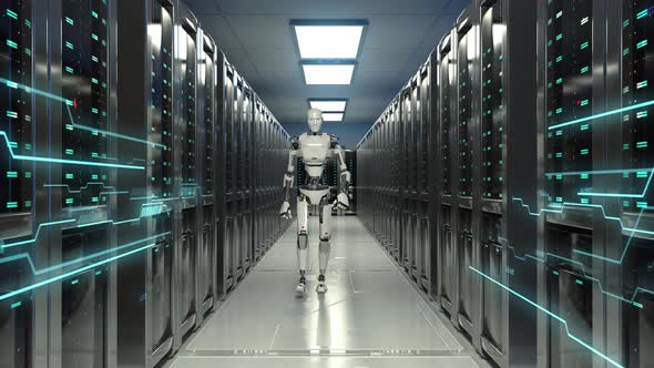 Robot Walking in Data Center alt
