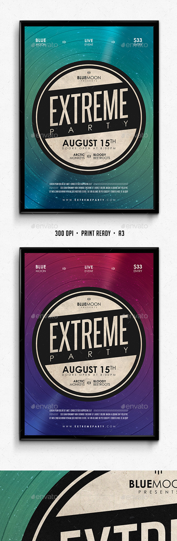 Vinyl Vintage Poster - Flyers Print Templates