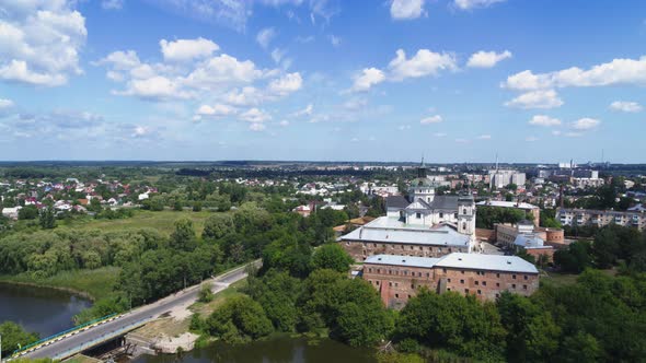 The Monastery of the Bare Carmelites in Berdichev Aerial Day Panorama View alt