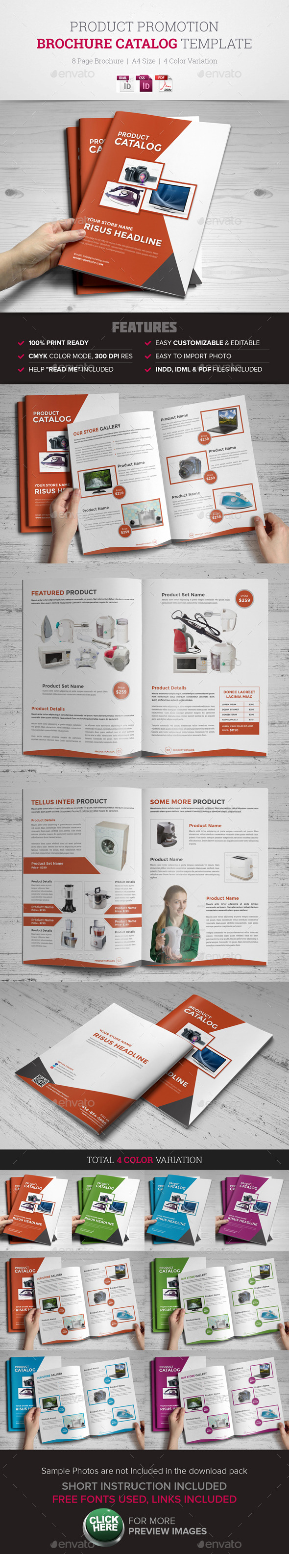 Product Promotion Catalog InDesign Template - Catalogs Brochures