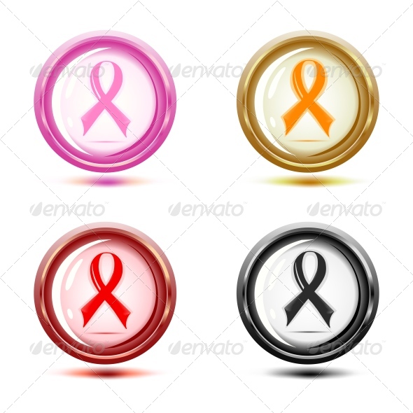 Support ribbon icons. - Objects Vectors