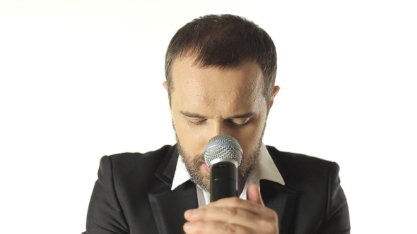 Young Handsome Man Singing alt