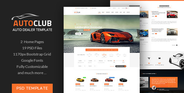 Auto Club - Car Dealer Theme - Retail PSD Templates