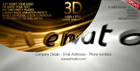 3D Logo / Title Maker Animator