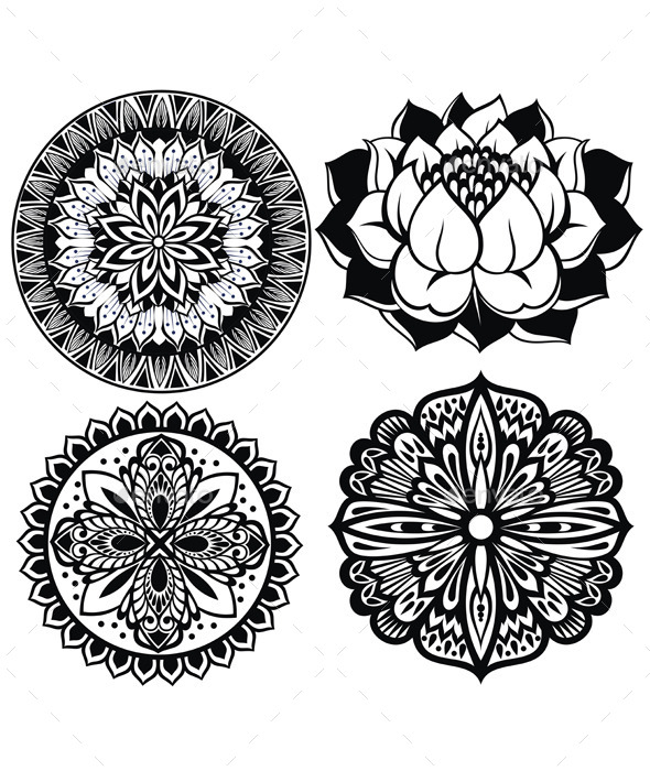 Set Mandalas Lotus Flower High-Res Vector Graphic - Getty Images