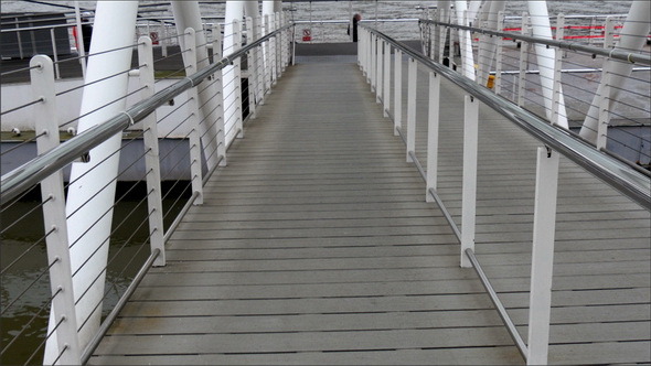 The Pathway to the Ferry Boat on Dock