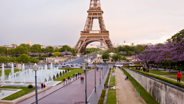 Eiffel Tower And Gardens Of The Trocadero 