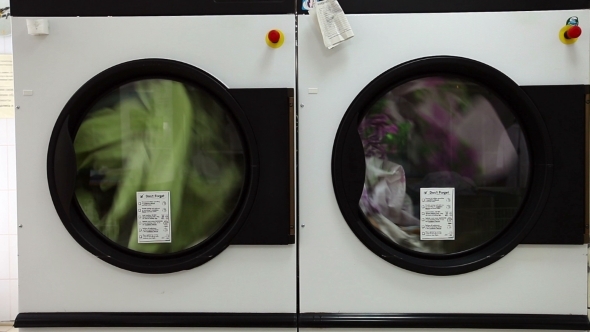 View Of Automatic Washing Machines In Laundry