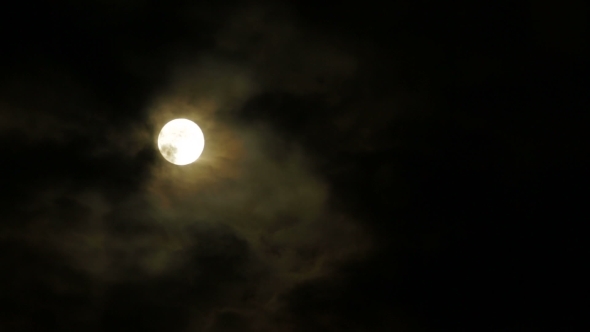 Bright Moon In Dark Clouds